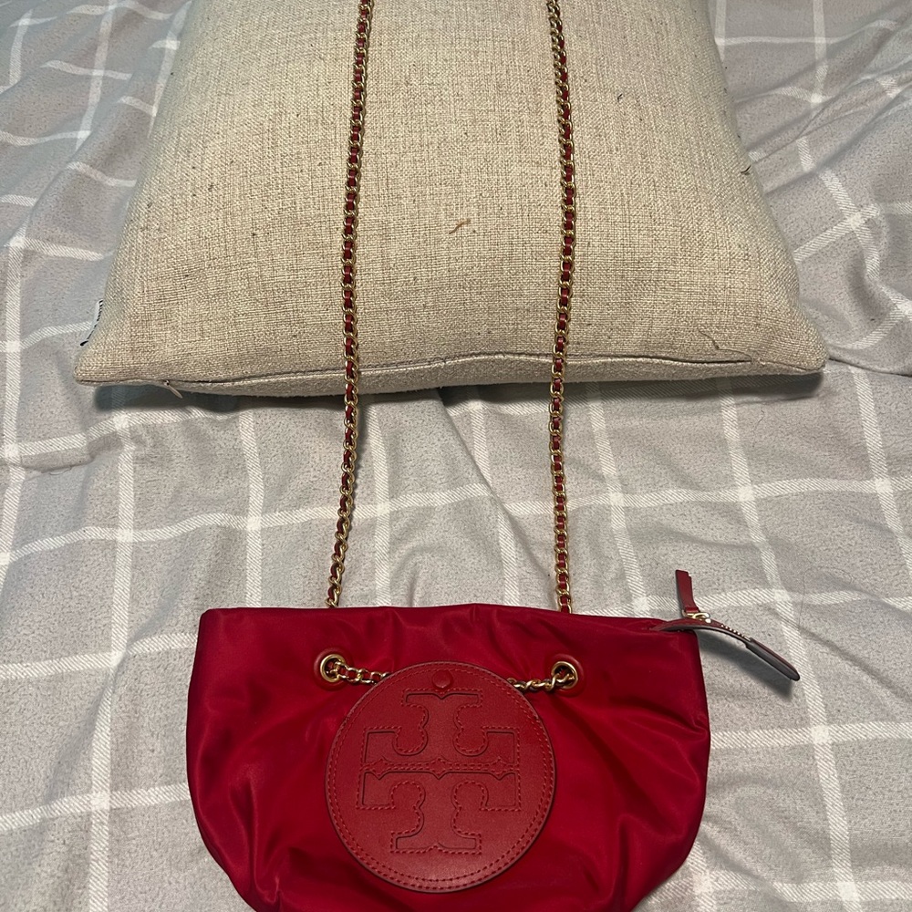 Tory Burch Red Crossbody Bag with Chain Strap Small size